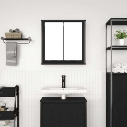 Armoire murale de salle de bain miroir chêne noir 60x21x60 cm 615133615133