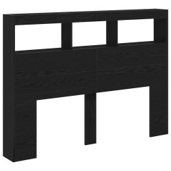 Armoire tête de lit avec LED chêne noir 140x17x102 cm 615137615137