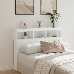 Armoire tête de lit avec LED blanc 140x17x102 cm 615138615138