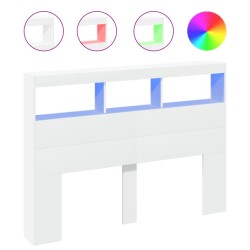 Armoire tête de lit avec LED blanc 140x17x102 cm 615138615138