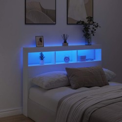 Armoire tête de lit avec LED blanc 140x17x102 cm 615138615138