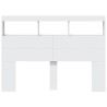 Armoire tête de lit avec LED blanc 140x17x102 cm 615138615138