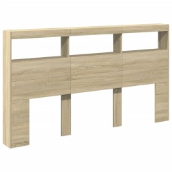 Armoire tête de lit avec LED chêne sonoma 180x17x102 cm 615141615141
