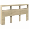 Armoire tête de lit avec LED chêne sonoma 180x17x102 cm 615141615141
