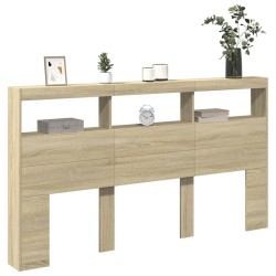 Armoire tête de lit avec LED chêne sonoma 180x17x102 cm 615141615141