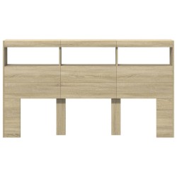 Armoire tête de lit avec LED chêne sonoma 180x17x102 cm 615141615141