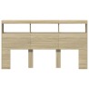 Armoire tête de lit avec LED chêne sonoma 180x17x102 cm 615141615141