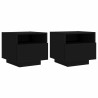 Armoires de chevet avec lumières LED 2 pcs noir 40x39x37 cm 615142615142