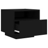 Armoires de chevet avec lumières LED 2 pcs noir 40x39x37 cm 615142615142