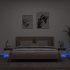 Armoires de chevet avec lumières LED 2 pcs blanc 40x39x37 cm 615143615143