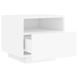Armoires de chevet avec lumières LED 2 pcs blanc 40x39x37 cm 615143615143