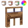 Armoire tête de lit avec LED vieux bois 100x17x102 cm 615145615145