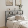Armoire tête de lit avec LED gris béton 140x17x102 cm 615146615146