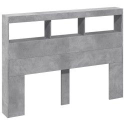 Armoire tête de lit avec LED gris béton 140x17x102 cm 615146615146