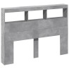 Armoire tête de lit avec LED gris béton 140x17x102 cm 615146615146