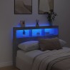 Armoire tête de lit avec LED gris béton 140x17x102 cm 615146615146