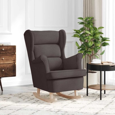 Chaise à bascule marron foncé 74x90x102 cm tissu 615152615152