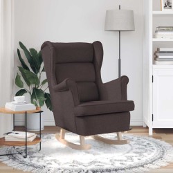 Chaise à bascule marron foncé 74x90x102 cm tissu 615152615152