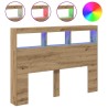 Armoire tête de lit avec LED chêne artisanal 140x17x102 cm 615163615163