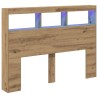 Armoire tête de lit avec LED chêne artisanal 140x17x102 cm 615163615163