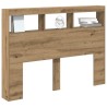 Armoire tête de lit avec LED chêne artisanal 140x17x102 cm 615163615163