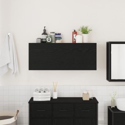 Armoire murale de bain noir 100x25x40 cm bois d'ingénierie 615171615171