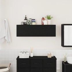 Armoire murale de bain noir 100x25x30 cm bois d'ingénierie 615172615172