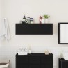 Armoire murale de bain noir 100x25x30 cm bois d'ingénierie 615172615172