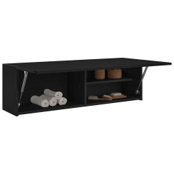 Armoire murale de bain noir 100x25x30 cm bois d'ingénierie 615172615172