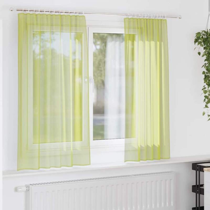Rideaux en voile à œillets 2 pcs vert pomme 615173615173