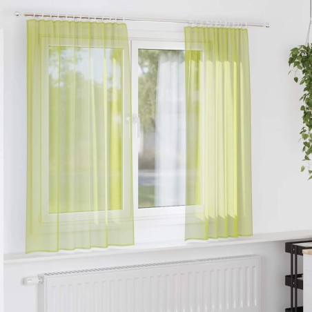 Rideaux en voile à œillets 2 pcs vert pomme 615173615173