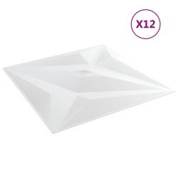 Panneaux muraux 12 pcs Étoile Blanche 50 x 50 cm Mousse XPS 615174615174