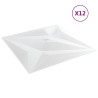 Panneaux muraux 12 pcs Étoile Blanche 50 x 50 cm Mousse XPS 615174615174