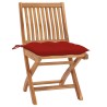 Chaises pliables de jardin avec coussins lot de 4 Teck solide 615179615179