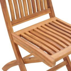 Chaises pliables de jardin avec coussins lot de 4 Teck solide 615179615179