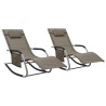 Chaises longues lot de 2 Textilène Taupe et gris 615180615180