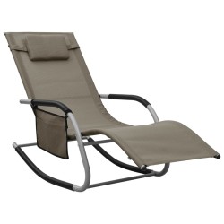 Chaises longues lot de 2 Textilène Taupe et gris 615180615180