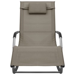 Chaises longues lot de 2 Textilène Taupe et gris 615180615180