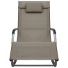 Chaises longues lot de 2 Textilène Taupe et gris 615180615180