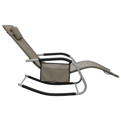 Chaises longues lot de 2 Textilène Taupe et gris 615180615180