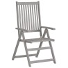 Chaises inclinables de jardin lot de 8 Gris Bois solide acacia 615181615181