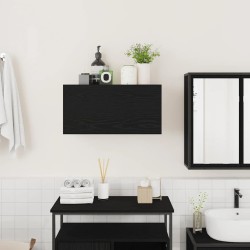 Armoire murale de bain noir 60x25x30 cm bois d'ingénierie 615183615183