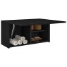 Armoire murale de bain noir 60x25x30 cm bois d'ingénierie 615183615183