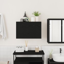 Armoire murale de bain noir 60x25x40 cm bois d'ingénierie 615184615184
