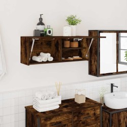Armoire murale de bain chêne fumé 80x25x30 cm bois d'ingénierie 615185615185