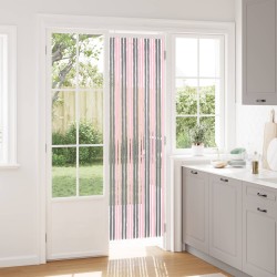 Rideau anti-insectes en chenille Gris Argent et Rose 615189615189