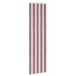 Rideau anti-insectes en chenille Gris Argent et Rose 615189615189