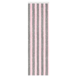 Rideau anti-insectes en chenille Gris Argent et Rose 615189615189