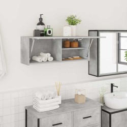 Armoire murale de bain gris béton 80x25x30 cm bois d'ingénierie 615190615190