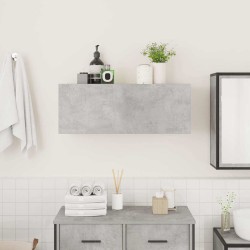 Armoire murale de bain gris béton 80x25x30 cm bois d'ingénierie 615190615190